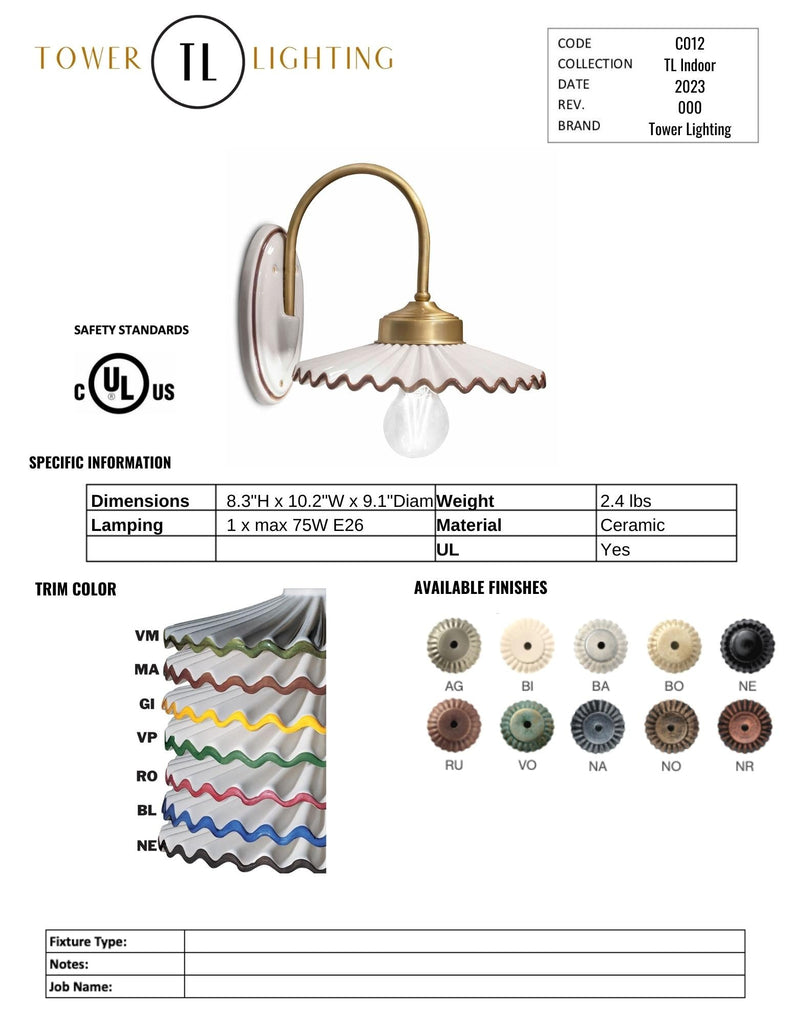 C012 Classic Costine Wall Sconce - touchGOODS