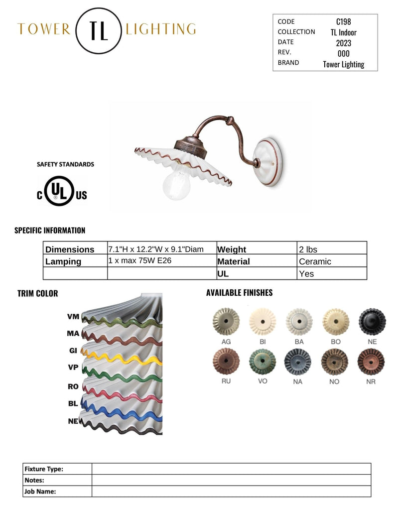 C198 Classic Costine Wall Sconce - touchGOODS