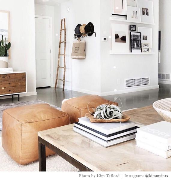 Cube Leather Pouf - touchGOODS