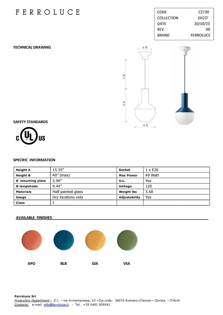 Selaron Pendant Light C2730 - touchGOODS