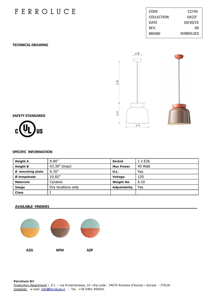 Corcovado Pendant Light C2744 - touchGOODS