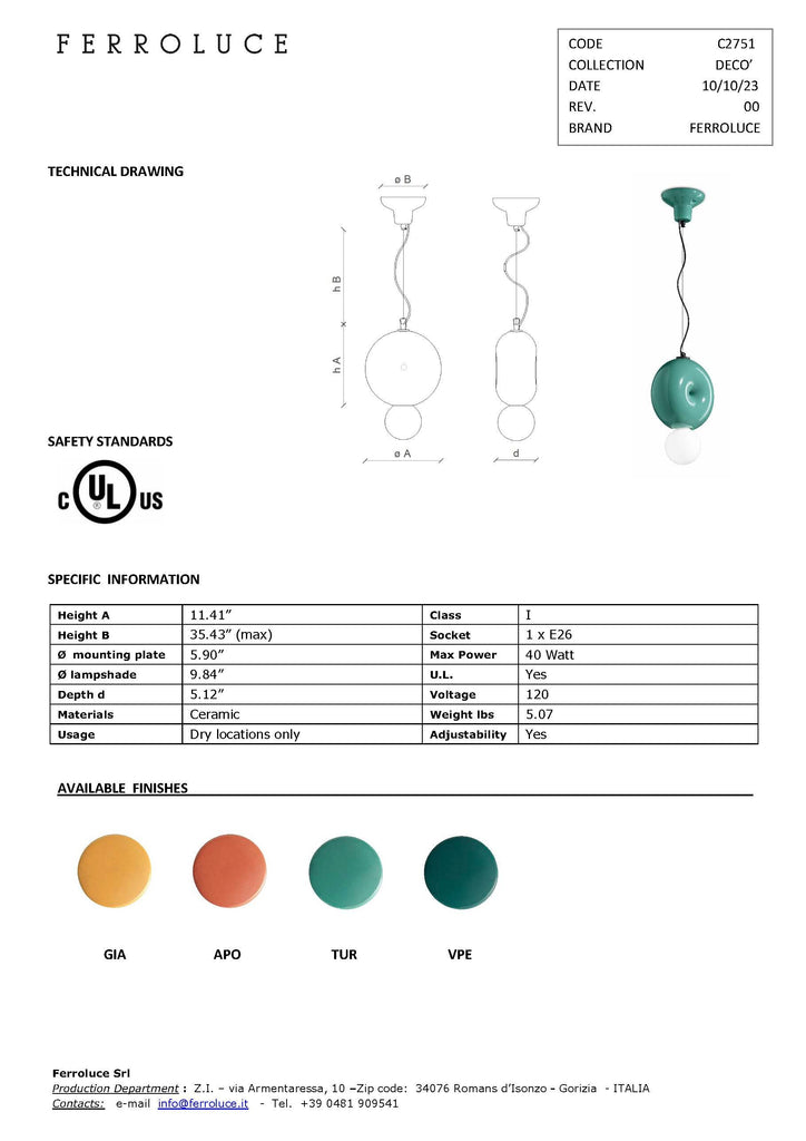 Bumbum Pendant Light C2751 - touchGOODS