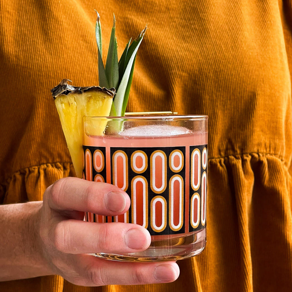 Dots & Dashes Black Rocks Glass - touchGOODS