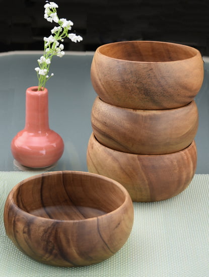 Acacia Calabash Bowl, 6" x 3", Small Salad Bowl - touchGOODS