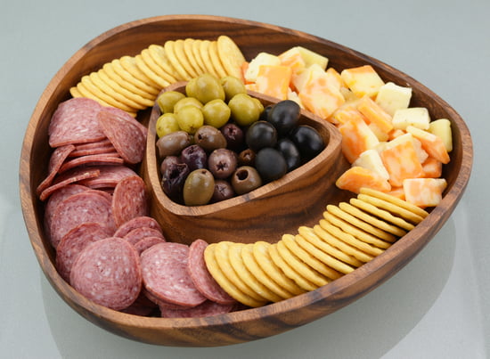 Acacia Wood 3-Sided Chip and Dip Tray, 12" x 2" - touchGOODS