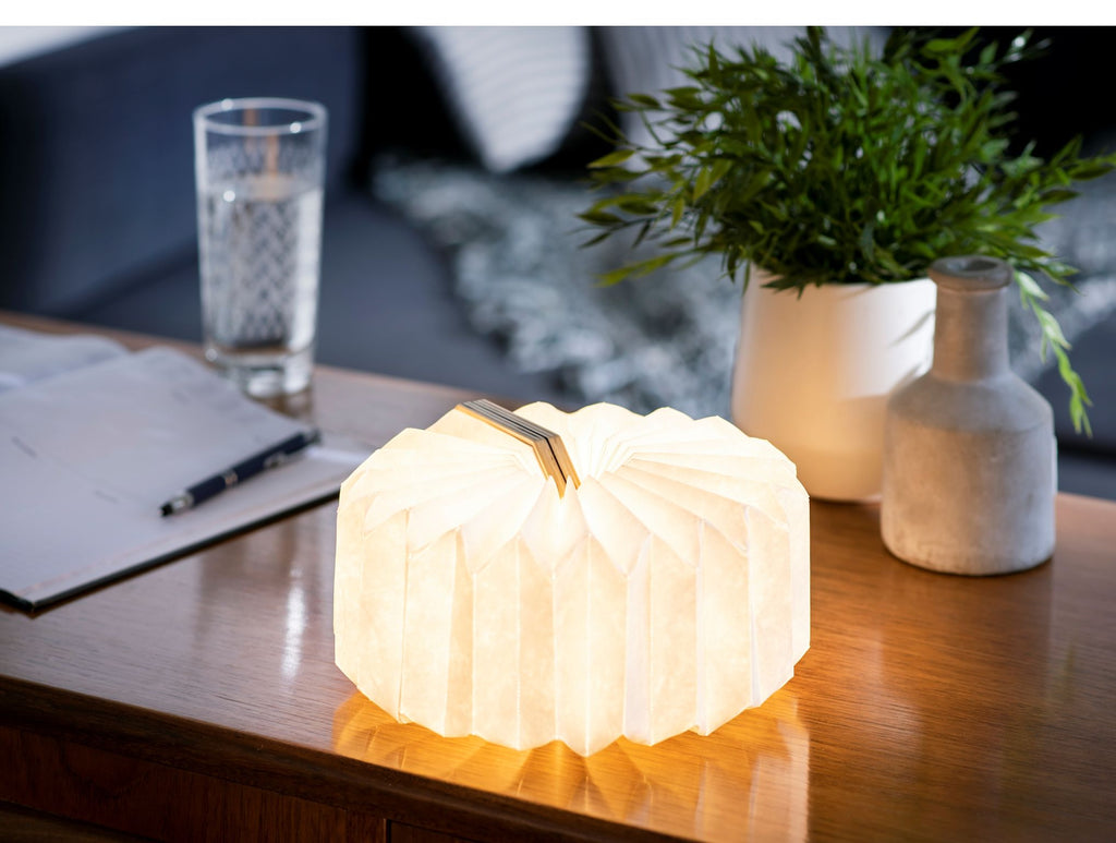 Smart Wood Accordian Lamp - touchGOODS