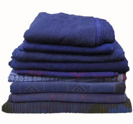 Assorted Indigo Blue Indian Kantha Quilts | touchGOODS