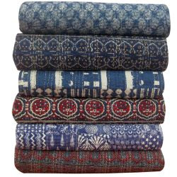 Assorted Hand-stitched Indian Block Print Quilts | touchGOODS