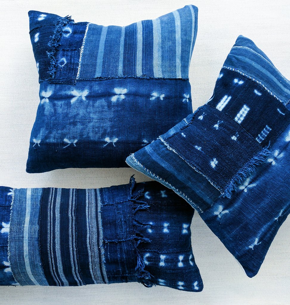 PATCH indigo lumbar throw pillow | touchGOODS