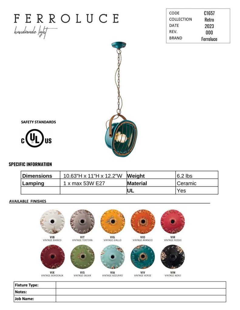 ̀ Industrial Pendant Light C1657 - touchGOODS