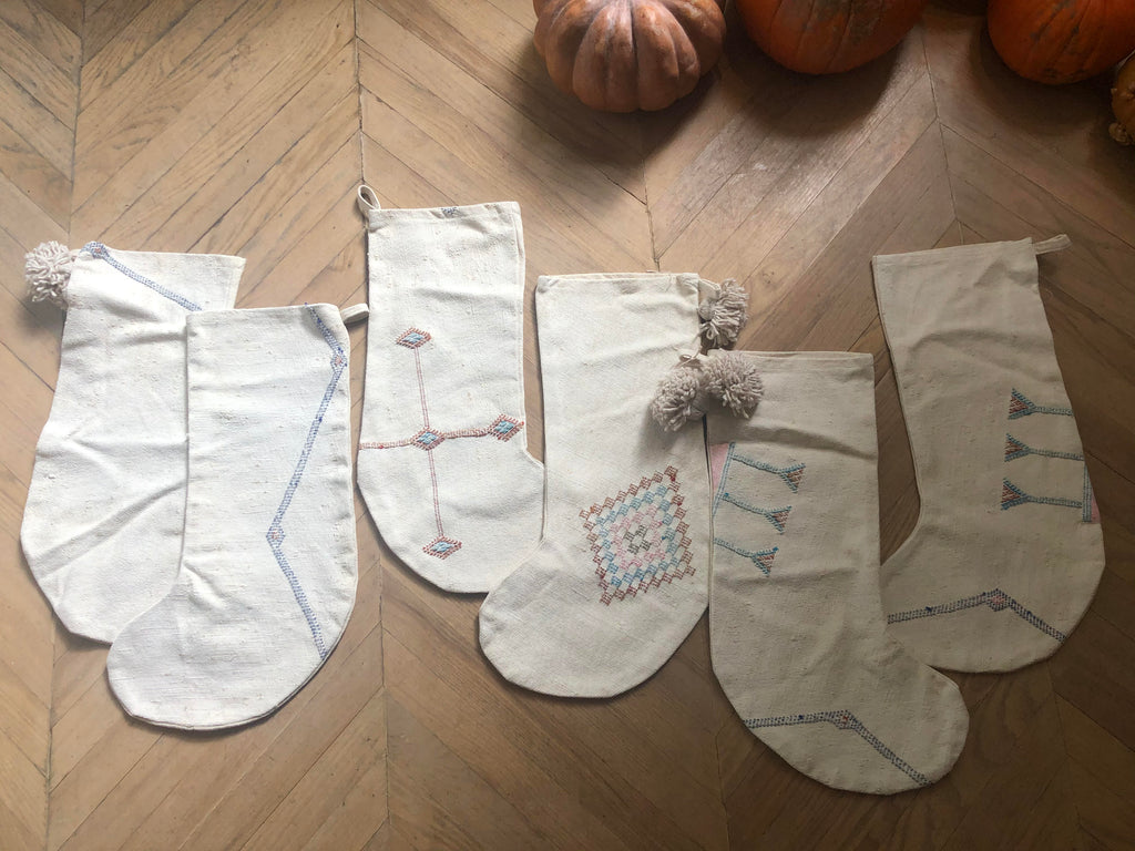 Ivory Sabra Silk Christmas Stocking - touchGOODS