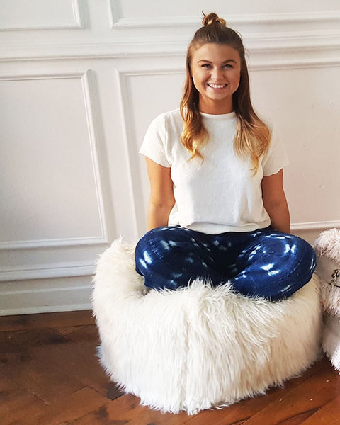 Arctic | ivory faux fur pouf | touchGOODS