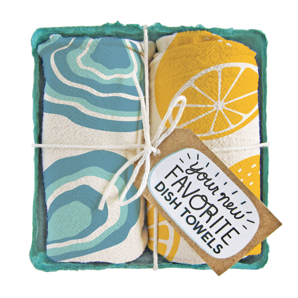 Fresh Oysters - Dish Towel Set of 2 - touchGOODS