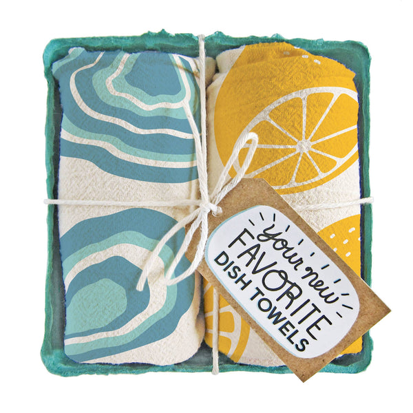 Fresh Oysters - Dish Towel Set of 2 - touchGOODS
