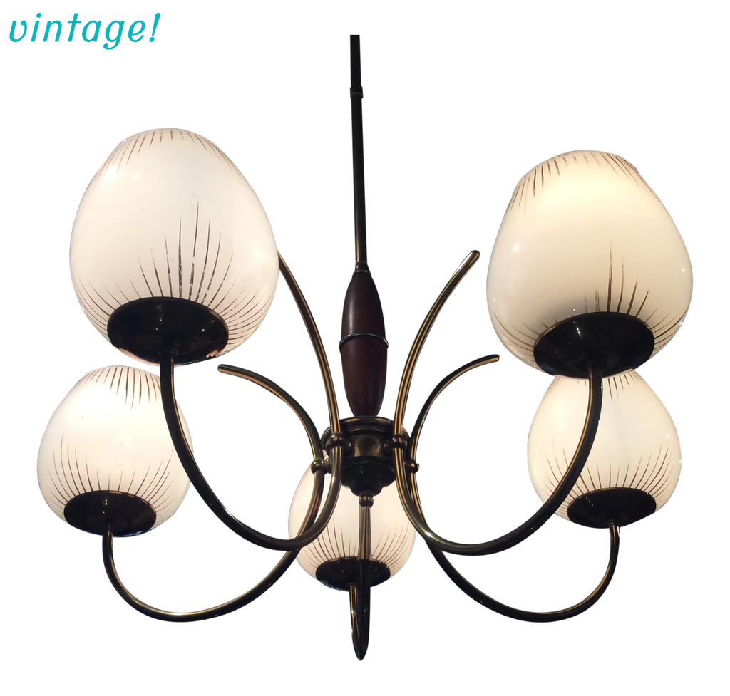 Mid-Century Italian 5 Arm Chandelier | touchGOODS