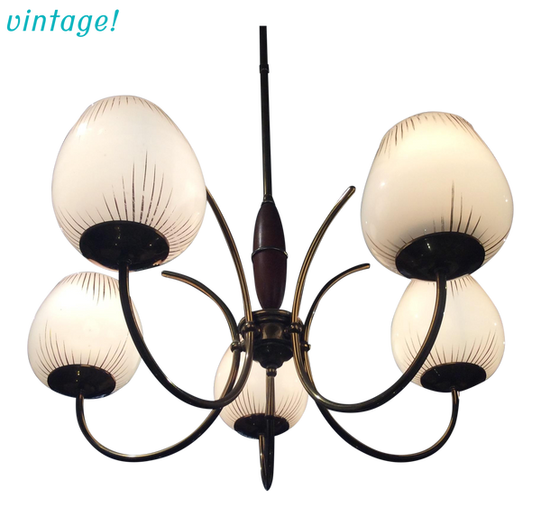 Mid-Century Italian 5 Arm Chandelier | touchGOODS