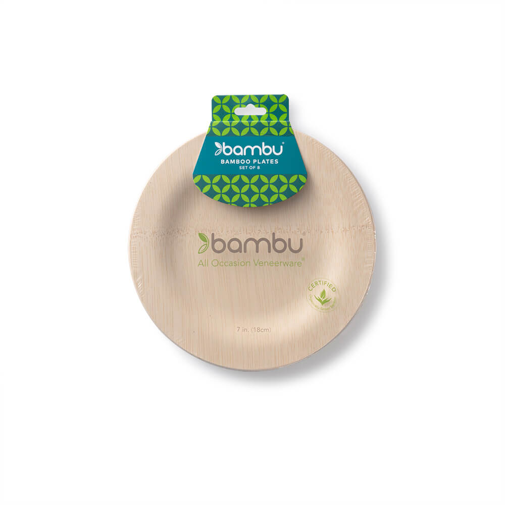 Round Compostable Bamboo Plates - touchGOODS