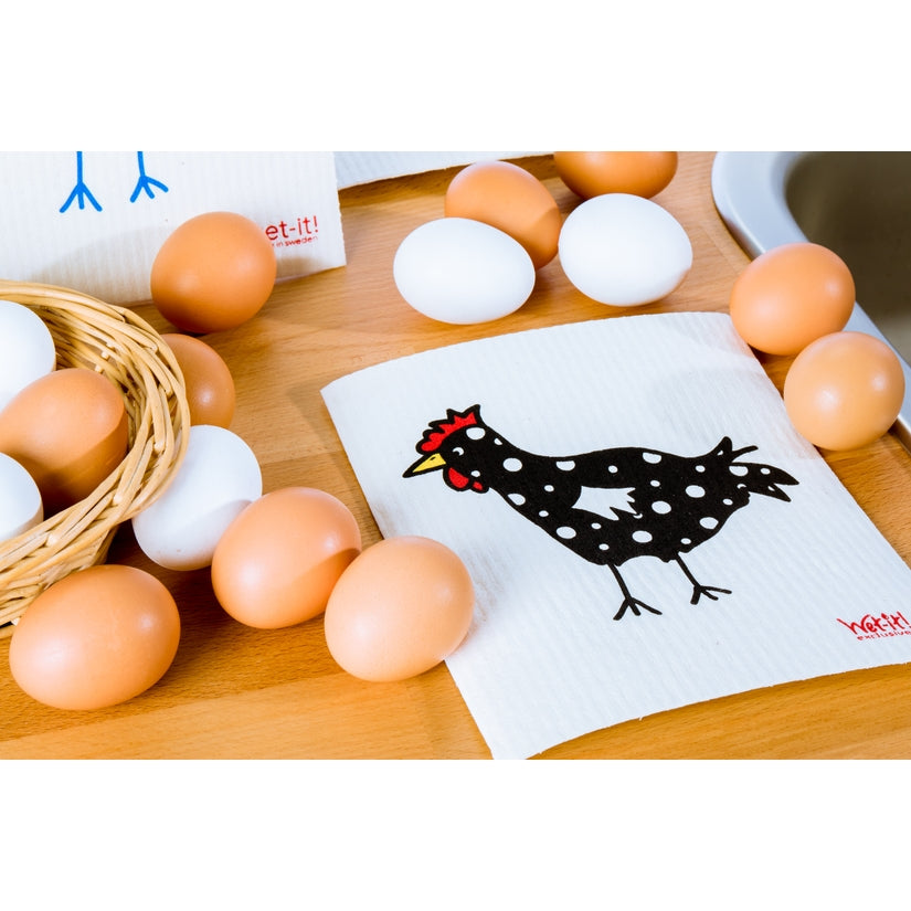 Spotted Black Chicken Swedish Cloth - touchGOODS