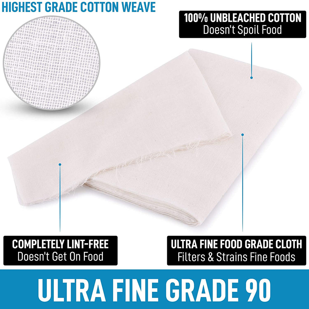Pure Cotton Food Grade Cheese Cloths - Unbleached & Reusable - touchGOODS