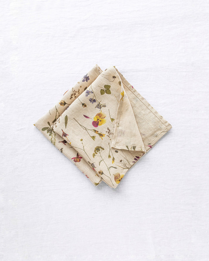 BOTANICAL PRINT LINEN NAPKINS (set of 2) - touchGOODS