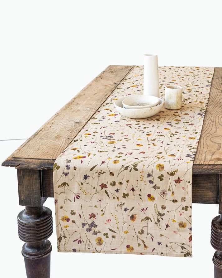 BOTANICAL PRINT TABLE RUNNER 20" x 79" - touchGOODS