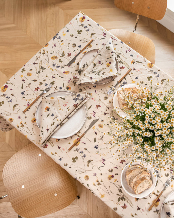 BOTANICAL PRINT LINEN TABLECLOTH - touchGOODS