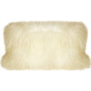 12" x 24" Natural White Mongolian Sheepskin Pillow - touchGOODS