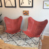 Mid-Century Red Leather Butterfly Chair | touchGOODS