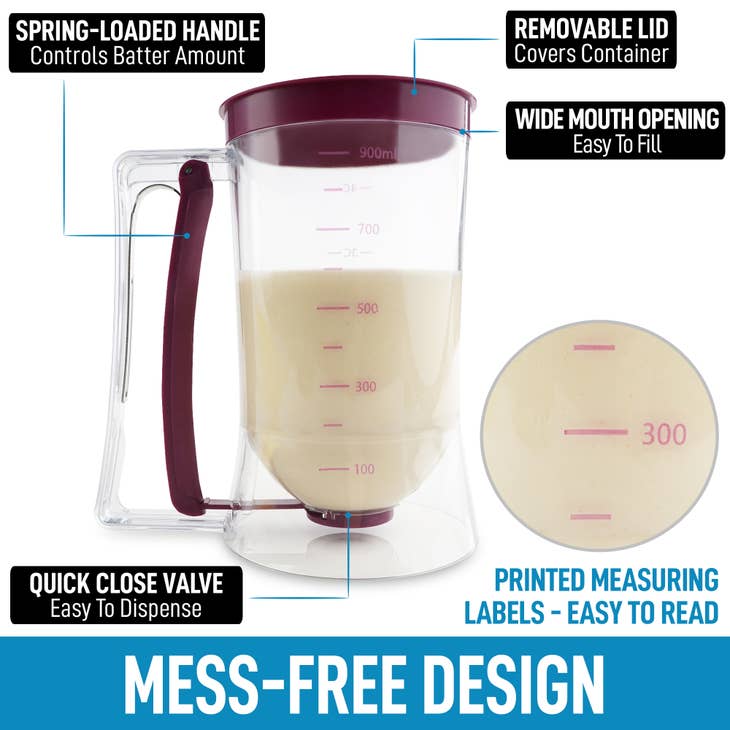 Zulay Kitchen 4 Cup Pancake Batter Dispenser - touchGOODS