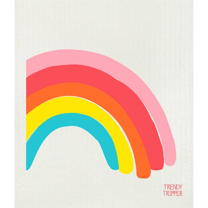 Rainbow Colors on Natural Swedish Dishcloth - touchGOODS