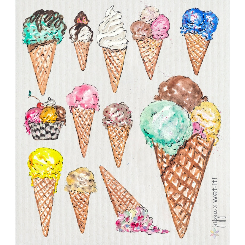 Ice Cream Cones Swedish Cloth - touchGOODS