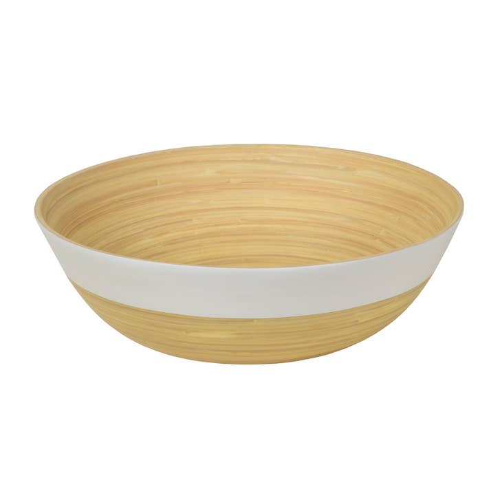 Large Shallow Matte Bamboo Serving Bowl - touchGOODS