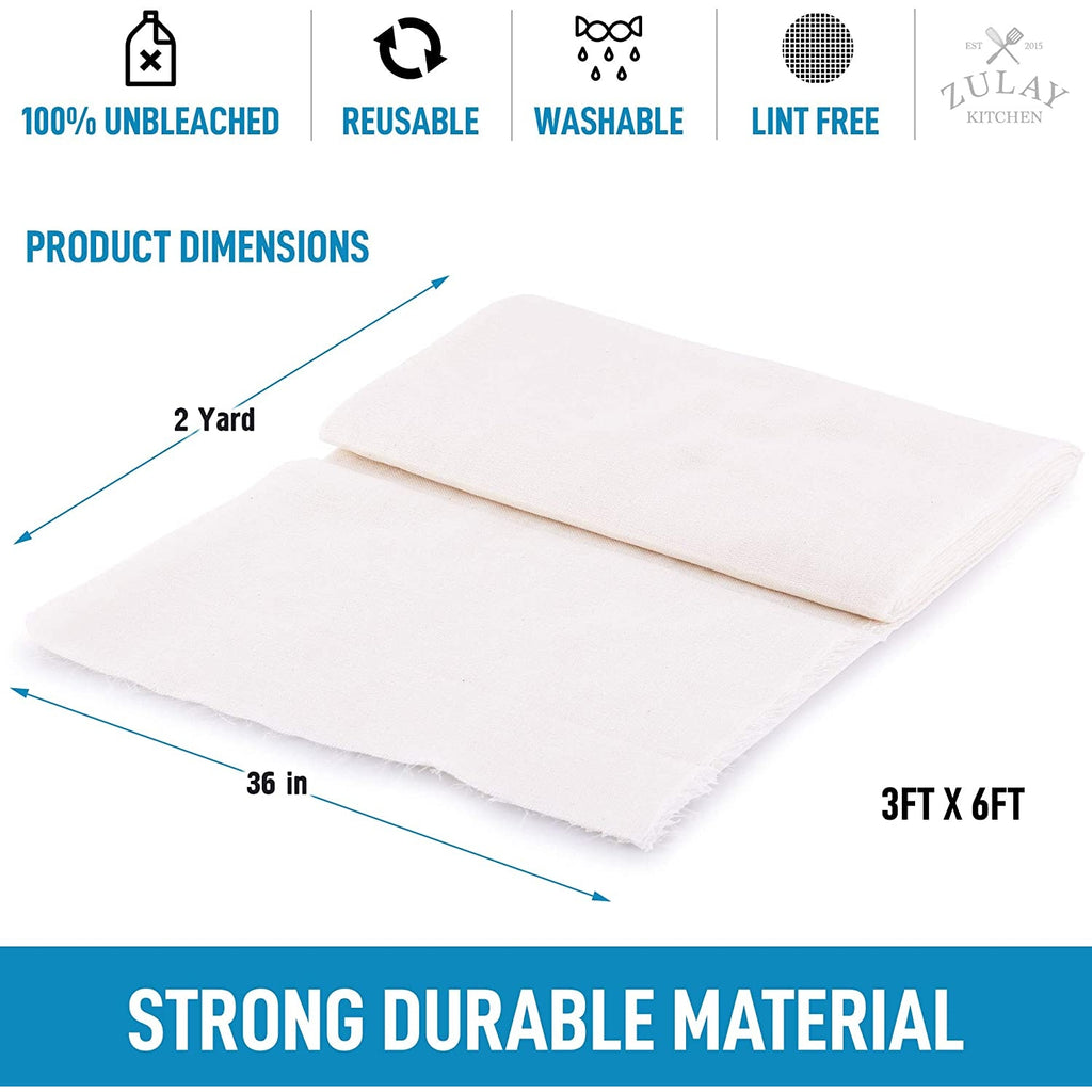 Pure Cotton Food Grade Cheese Cloths - Unbleached & Reusable - touchGOODS