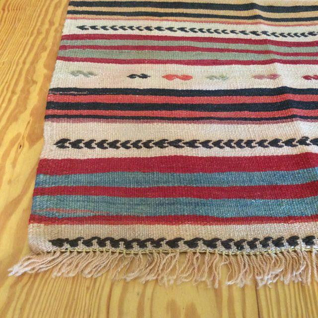 Vintage Turkish Striped Kilim Runner 2′2″ × 4′3″ | touchGOODS
