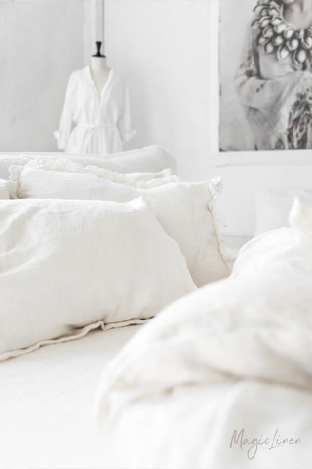WHITE LINEN DUVET COVER SET (3 PCS) - touchGOODS