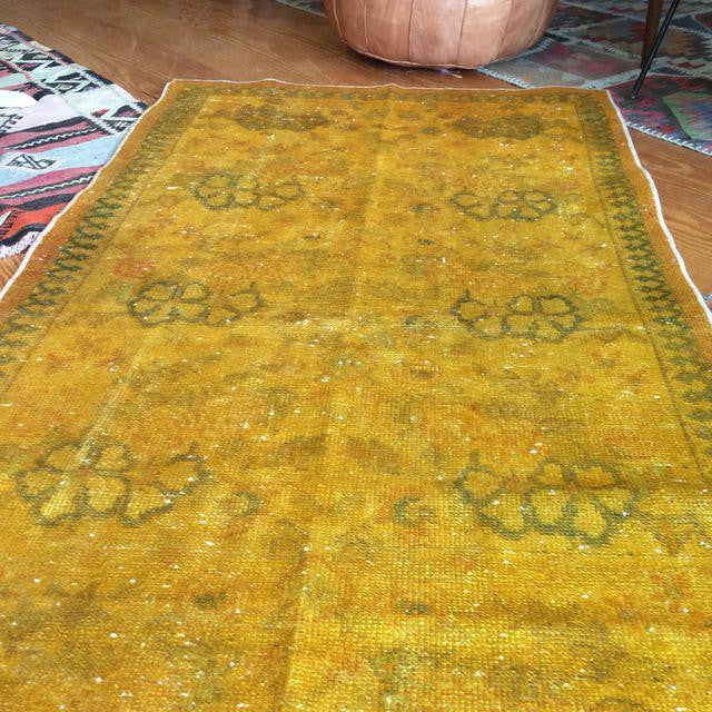 Yellow Over-Dyed Turkish Rug - 3′2″ × 6′5″ | touchGOODS