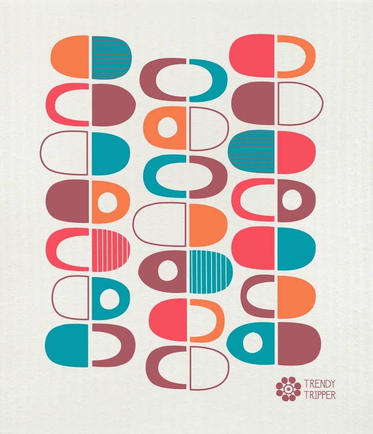 Swedish Dishcloth - MIDCENTURY HALF PODS Natural - touchGOODS