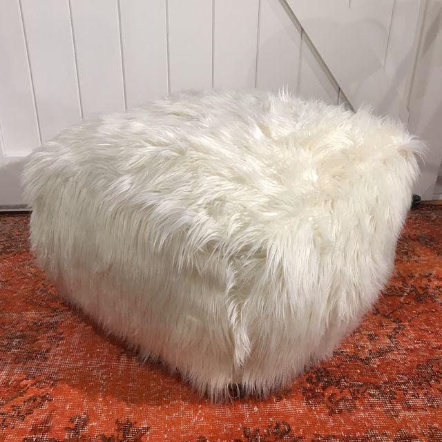 Arctic | ivory faux fur pouf | touchGOODS