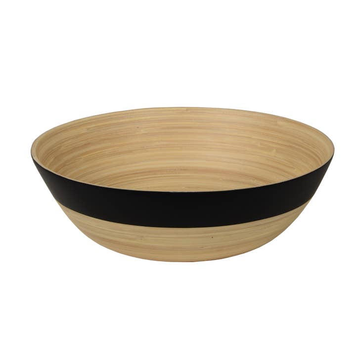 Large Shallow Matte Bamboo Serving Bowl - touchGOODS