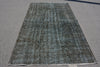 Distressed Green/Gray Over-Dyed Vintage Rug 5'4 x 9' - touchGOODS