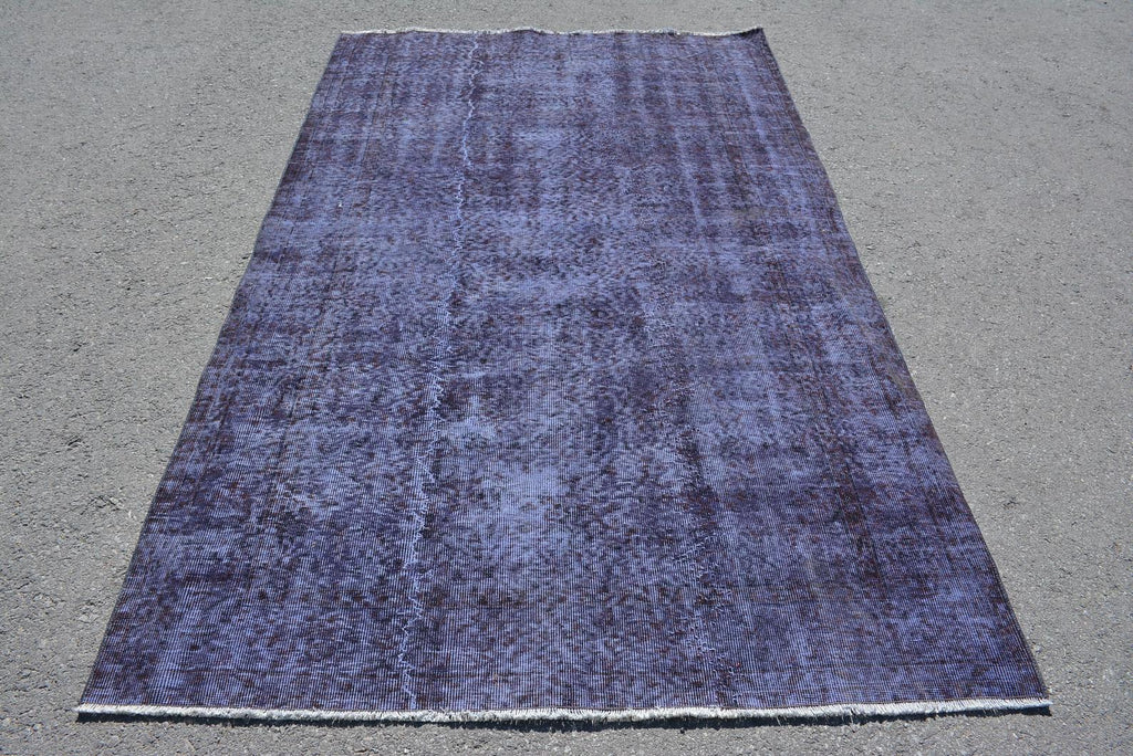 Violet Pattern Over-Dyed Vintage Rug 5' x 8'6" - touchGOODS