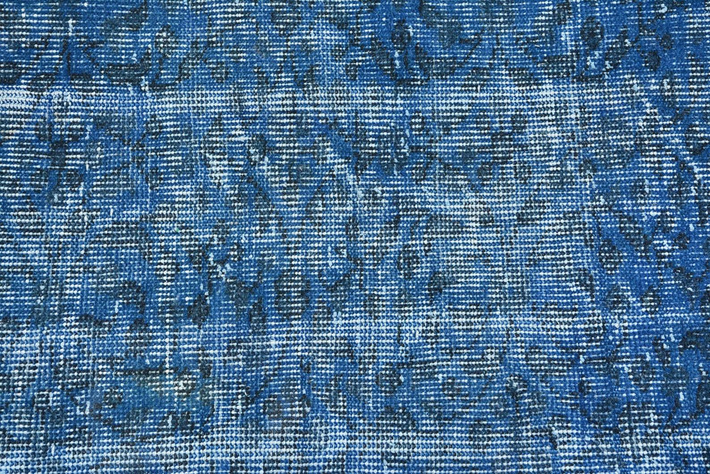 Distressed Blue Over-Dyed Vintage Rug 5' x 9' - touchGOODS