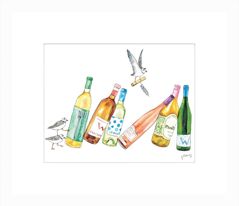 Wine Dominos Watercolor by Jackie Maloney | touchGOODS