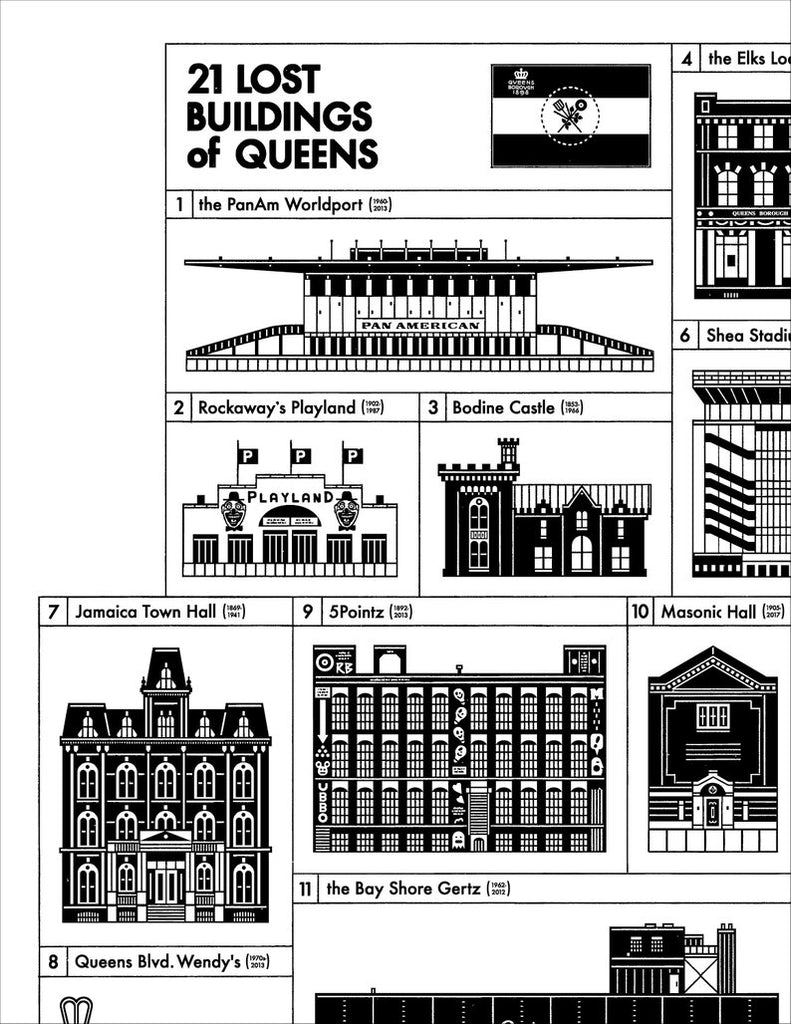 Queens Lost Buildings 17x22" Art Print by Raymond Biesinger | touchGOODS