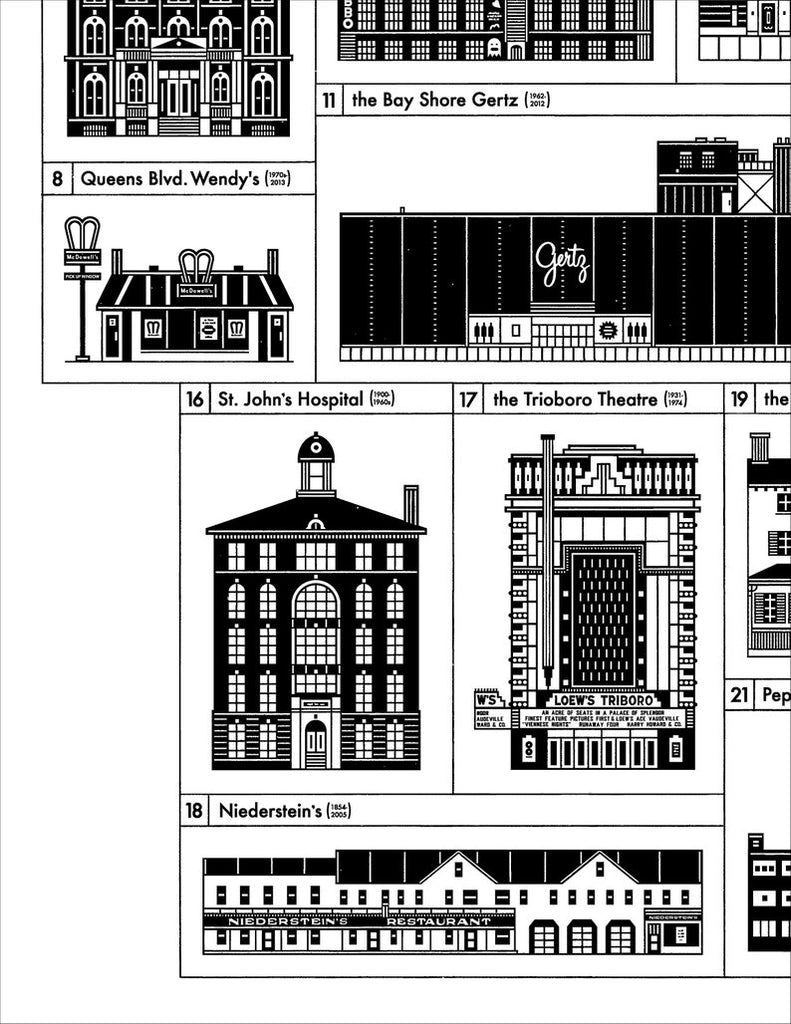 Queens Lost Buildings 17x22" Art Print by Raymond Biesinger | touchGOODS