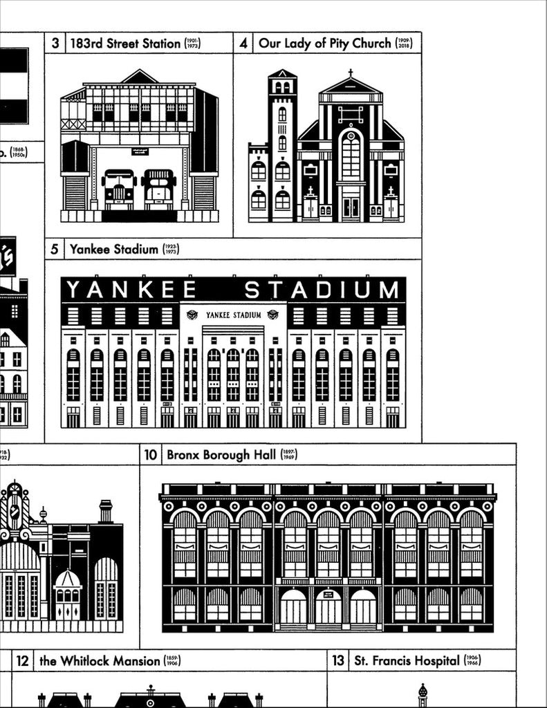 The Bronx Lost Buildings 17x22" Art Print by Raymond Biesinger | touchGOODS