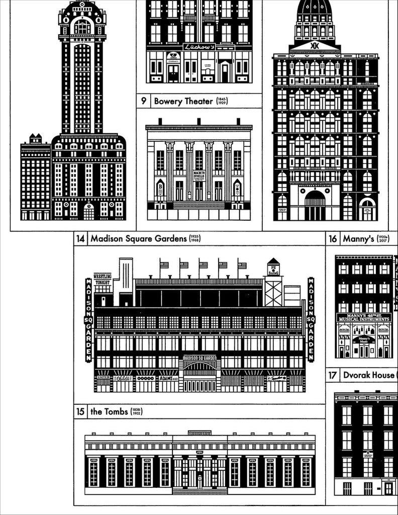 Manhattan Lost Buildings 17x22" Art Print by Raymond Biesinger | touchGOODS
