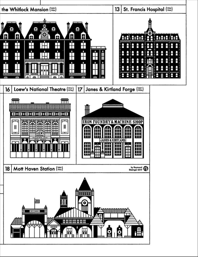 The Bronx Lost Buildings 17x22" Art Print by Raymond Biesinger | touchGOODS