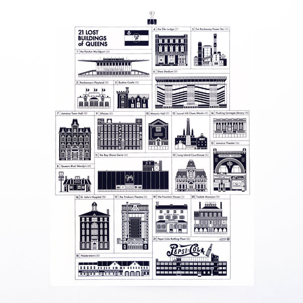 Queens Lost Buildings 17x22" Art Print by Raymond Biesinger | touchGOODS