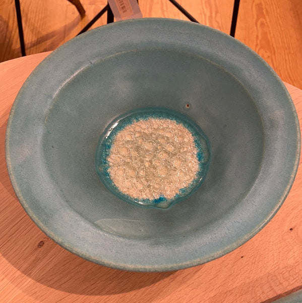 Flared 10" Bowl with Glass Accents ~ Turquoise - touchGOODS